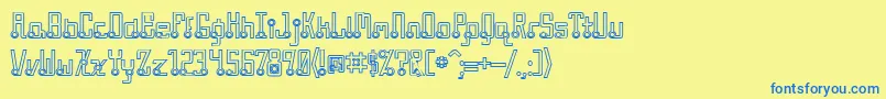 Шрифт QuasidipitousHollow – синие шрифты на жёлтом фоне