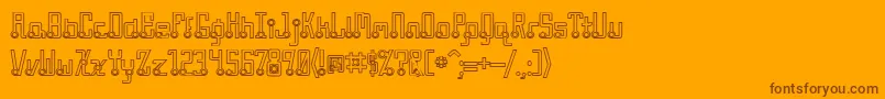 Weitere Informationen zur QuasidipitousHollow-Schriftart QuasidipitousHollow-Schriftart – Braune Schriften auf orangefarbenem Hintergrund
