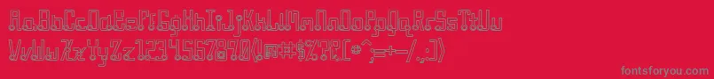 QuasidipitousHollow Font – Gray Fonts on Red Background