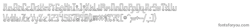 フォントQuasidipitousHollow – 白い背景に灰色の文字