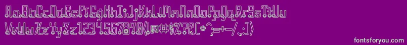 QuasidipitousHollow Font – Green Fonts on Purple Background