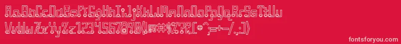 QuasidipitousHollow Font – Pink Fonts on Red Background