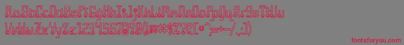 QuasidipitousHollow Font – Red Fonts on Gray Background