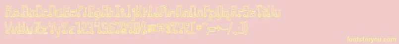 QuasidipitousHollow Font – Yellow Fonts on Pink Background
