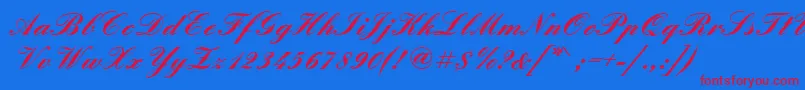 Englshb Font – Red Fonts on Blue Background