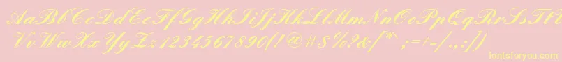 Englshb-Schriftart – Gelbe Schriften auf rosa Hintergrund