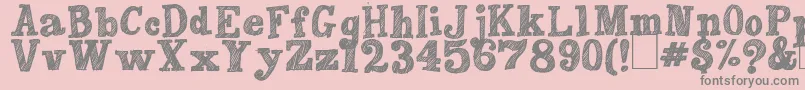 Fonte PeachesEnRegalia – fontes cinzas em um fundo rosa
