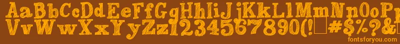 PeachesEnRegalia Font – Orange Fonts on Brown Background