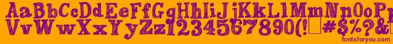 PeachesEnRegalia Font – Purple Fonts on Orange Background