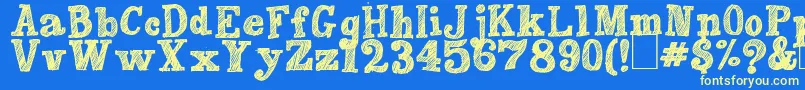 PeachesEnRegalia Font – Yellow Fonts on Blue Background