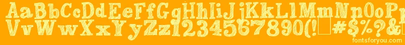 PeachesEnRegalia Font – Yellow Fonts on Orange Background