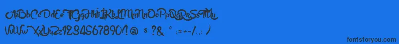 AnabelleScriptLight-Schriftart – Schwarze Schriften auf blauem Hintergrund