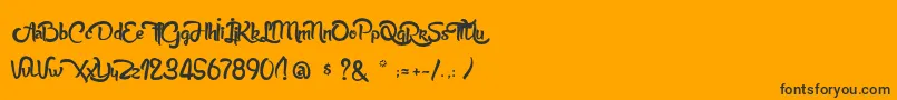 AnabelleScriptLight-Schriftart – Schwarze Schriften auf orangefarbenem Hintergrund