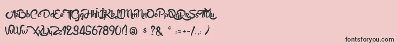 AnabelleScriptLight Font – Black Fonts on Pink Background