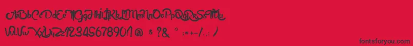フォントAnabelleScriptLight – 赤い背景に黒い文字