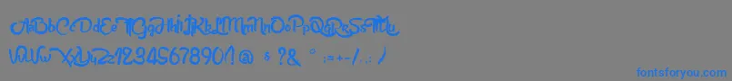 AnabelleScriptLight-Schriftart – Blaue Schriften auf grauem Hintergrund