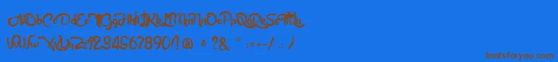 AnabelleScriptLight Font – Brown Fonts on Blue Background