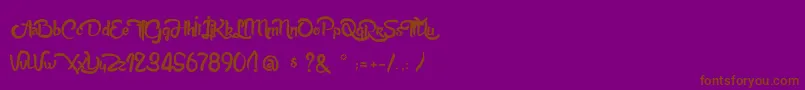 AnabelleScriptLight-fontti – ruskeat fontit violetilla taustalla