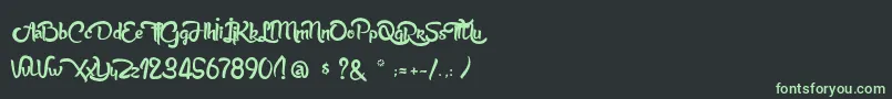 AnabelleScriptLight Font – Green Fonts on Black Background