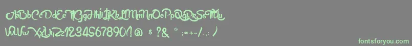 Шрифт AnabelleScriptLight – зелёные шрифты на сером фоне