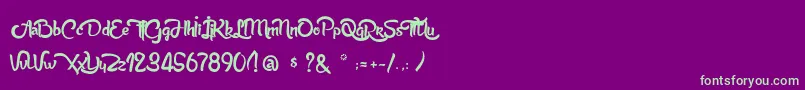 AnabelleScriptLight Font – Green Fonts on Purple Background