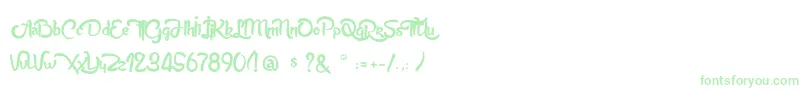 AnabelleScriptLight-Schriftart – Grüne Schriften auf weißem Hintergrund