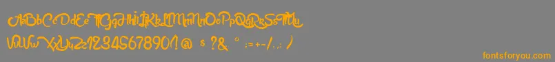 フォントAnabelleScriptLight – オレンジの文字は灰色の背景にあります。