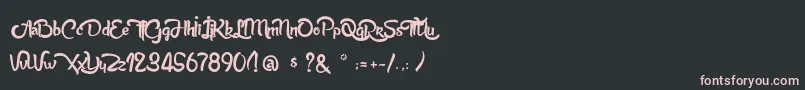 AnabelleScriptLight Font – Pink Fonts on Black Background