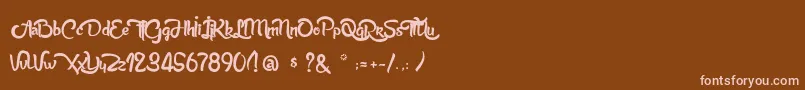 Шрифт AnabelleScriptLight – розовые шрифты на коричневом фоне