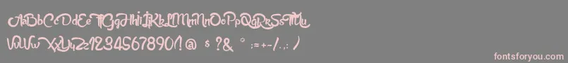 AnabelleScriptLight-Schriftart – Rosa Schriften auf grauem Hintergrund