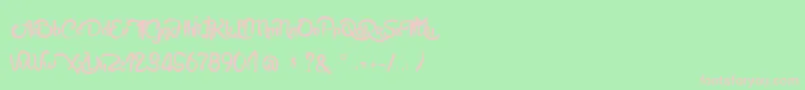 Шрифт AnabelleScriptLight – розовые шрифты на зелёном фоне