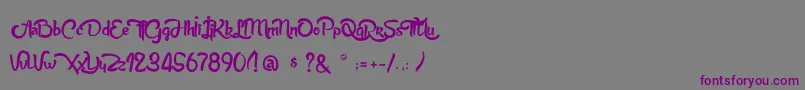 Шрифт AnabelleScriptLight – фиолетовые шрифты на сером фоне