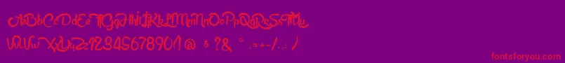 AnabelleScriptLight-Schriftart – Rote Schriften auf violettem Hintergrund