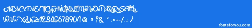 フォントAnabelleScriptLight – 青い背景に白い文字