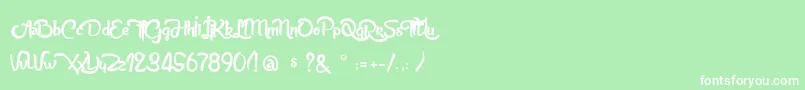 Шрифт AnabelleScriptLight – белые шрифты на зелёном фоне