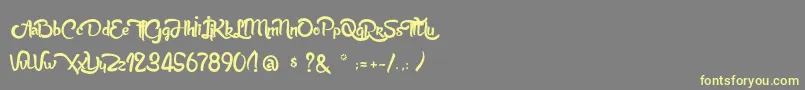 Шрифт AnabelleScriptLight – жёлтые шрифты на сером фоне