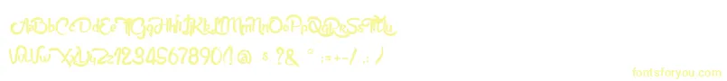 フォントAnabelleScriptLight – 白い背景に黄色の文字