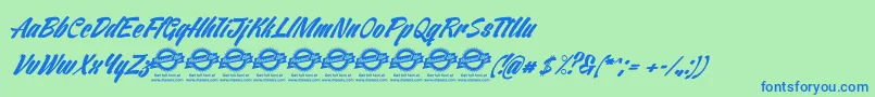 VentographyPersonalUseOnly Font – Blue Fonts on Green Background