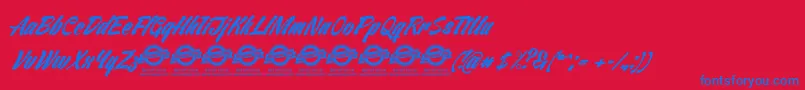 フォントVentographyPersonalUseOnly – 赤い背景に青い文字