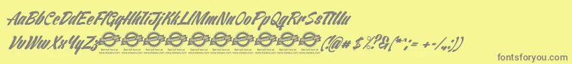 VentographyPersonalUseOnly-Schriftart – Graue Schriften auf gelbem Hintergrund