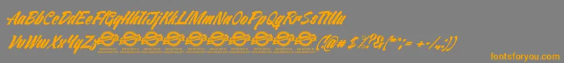 Шрифт VentographyPersonalUseOnly – оранжевые шрифты на сером фоне