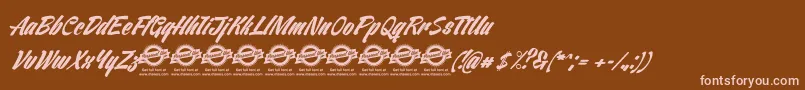 Шрифт VentographyPersonalUseOnly – розовые шрифты на коричневом фоне