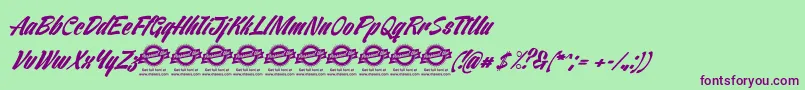 VentographyPersonalUseOnly Font – Purple Fonts on Green Background