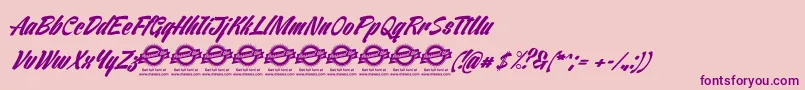 VentographyPersonalUseOnly-Schriftart – Violette Schriften auf rosa Hintergrund