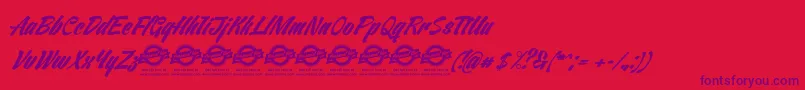 VentographyPersonalUseOnly Font – Purple Fonts on Red Background