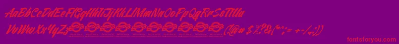 Шрифт VentographyPersonalUseOnly – красные шрифты на фиолетовом фоне