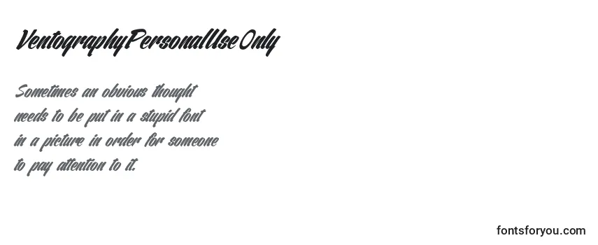 Schriftart VentographyPersonalUseOnly