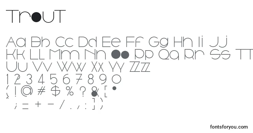 Trout font – alphabet, numbers, special characters