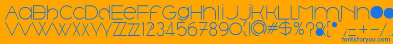 Trout Font – Blue Fonts on Orange Background