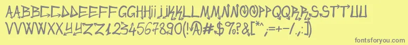 UrbanSlick Font – Gray Fonts on Yellow Background